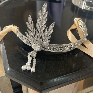 New Flapper, great gatsby pearl and sparkling crown/tiara headpiece